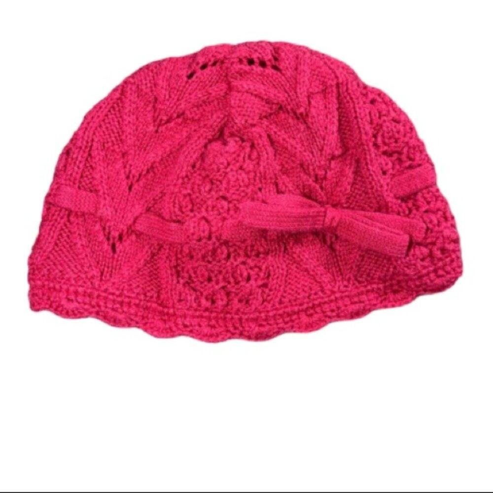 Gap Baby toddler 2-5 M/L wool cable knit beanie w/ bow